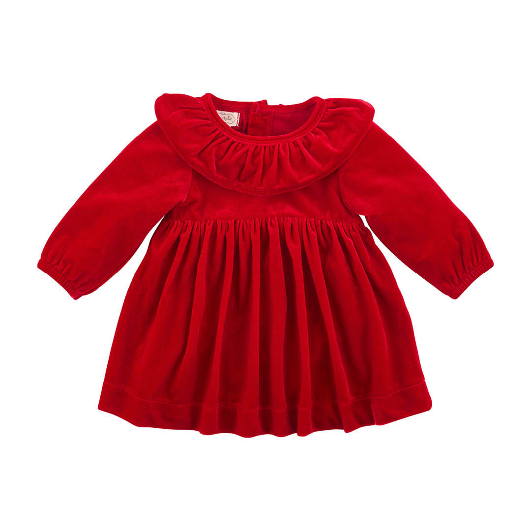 Girl's Velvet Dress • Red