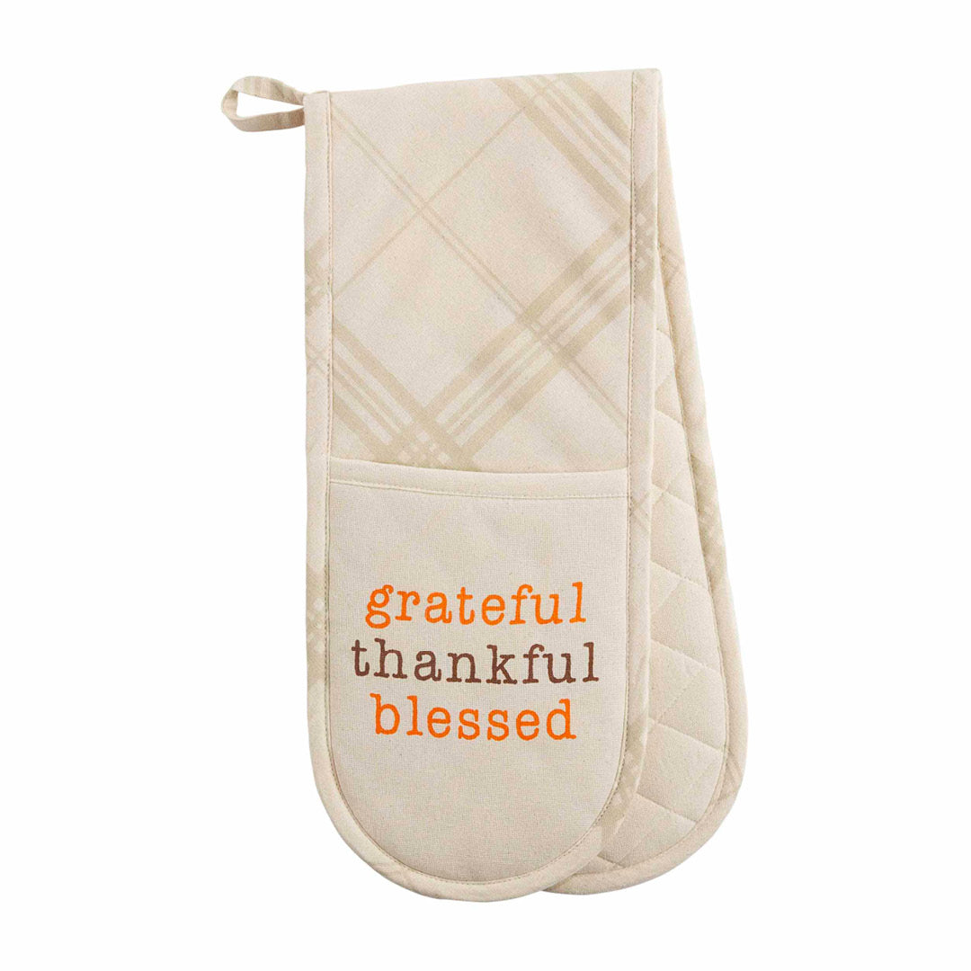 Grateful Thankful Double Oven Mitt