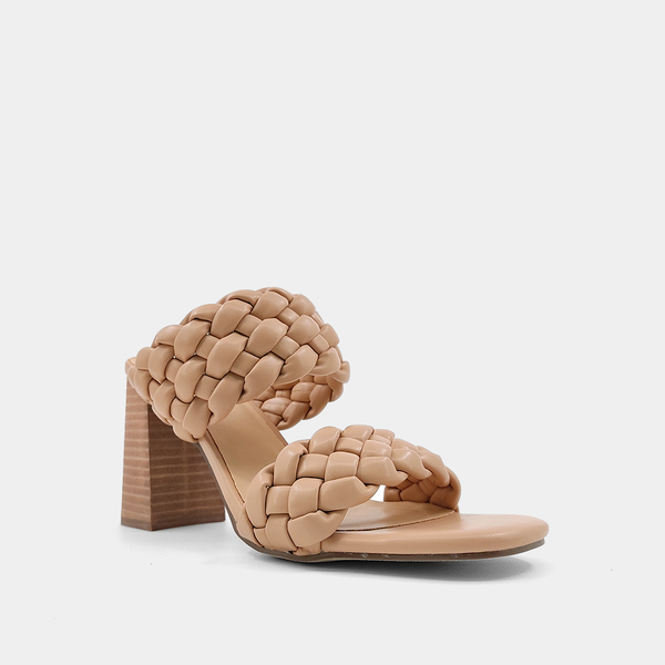 Heaven Braided Block Heels • Taupe