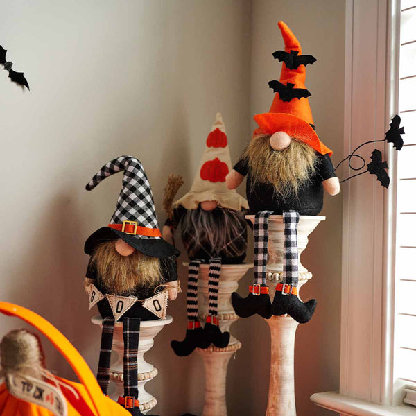 Halloween Dangle Leg Gnome • Bat Hat