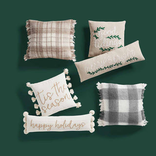 Happy Holiday Gold Pillow