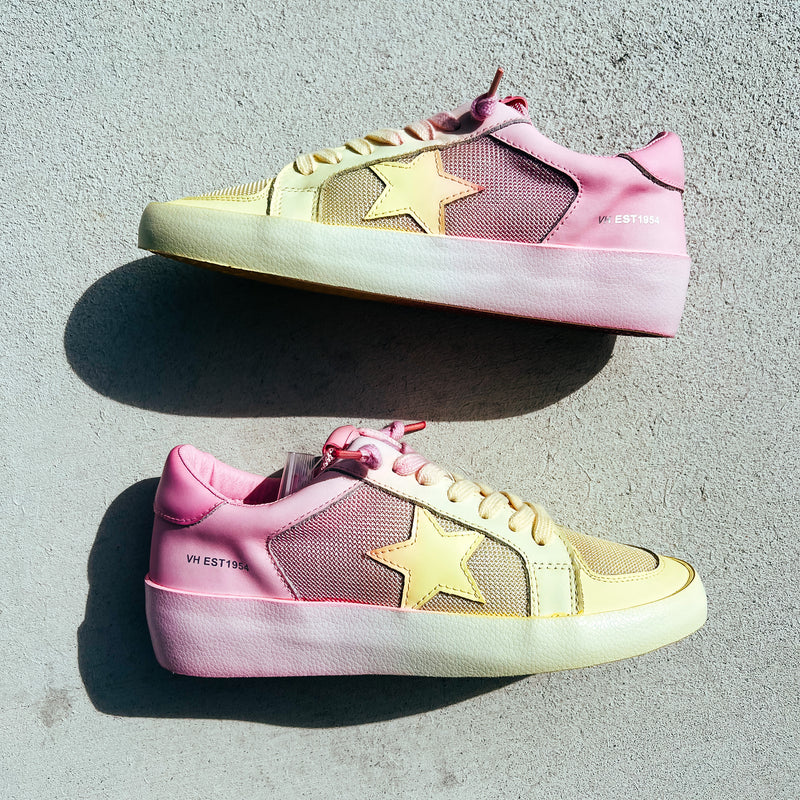 Double Dip Top Sneakers • Pink + Lemon