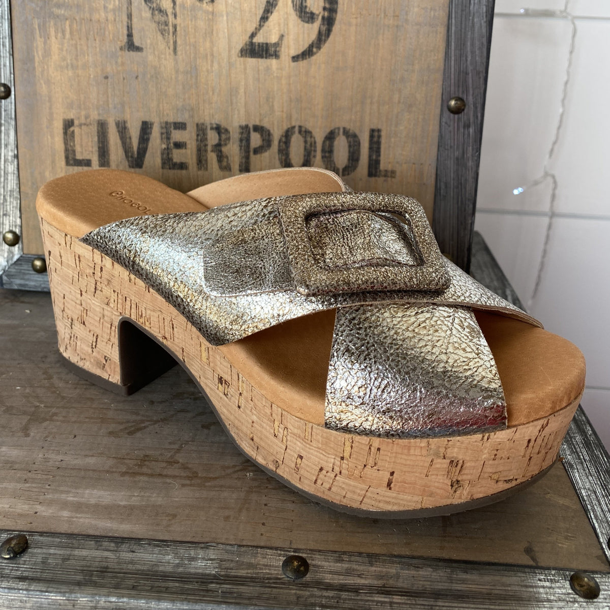 Galaxy Criss Cross Platform Slide Gunmetal