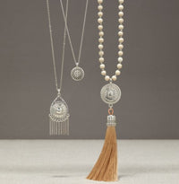 Marrakesh Neutral Fringe Necklace