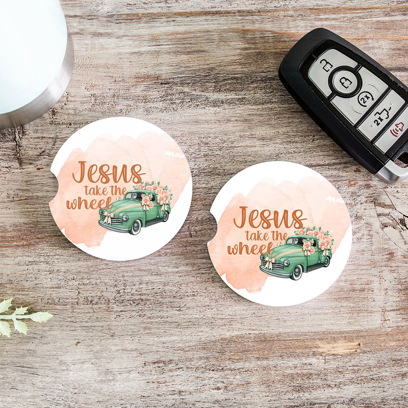Jesus Take the Wheel • Car Coaster