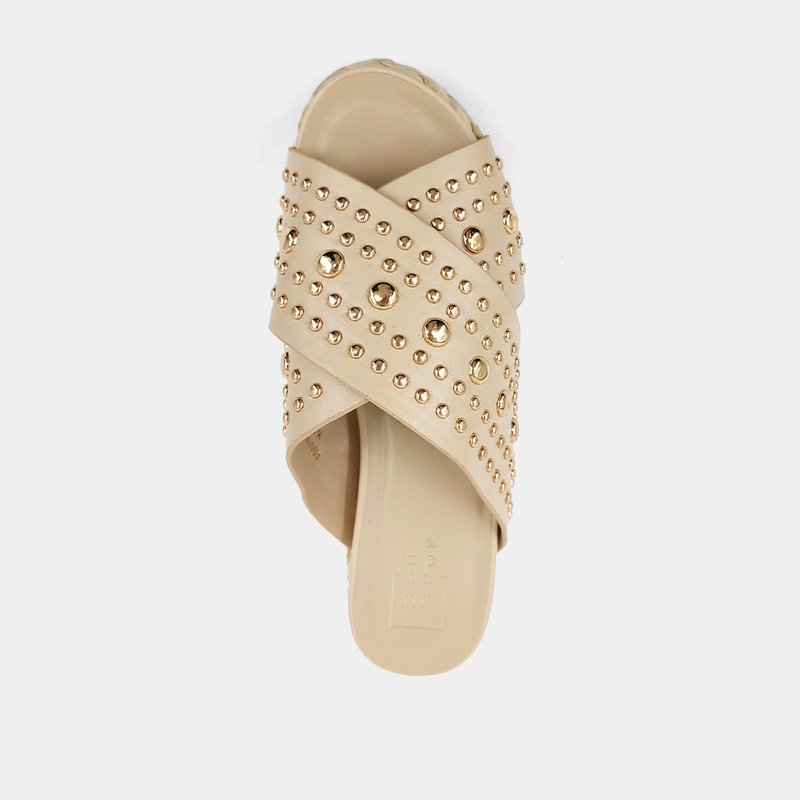 Kaia Espadrille Wedge Sandals • Beige