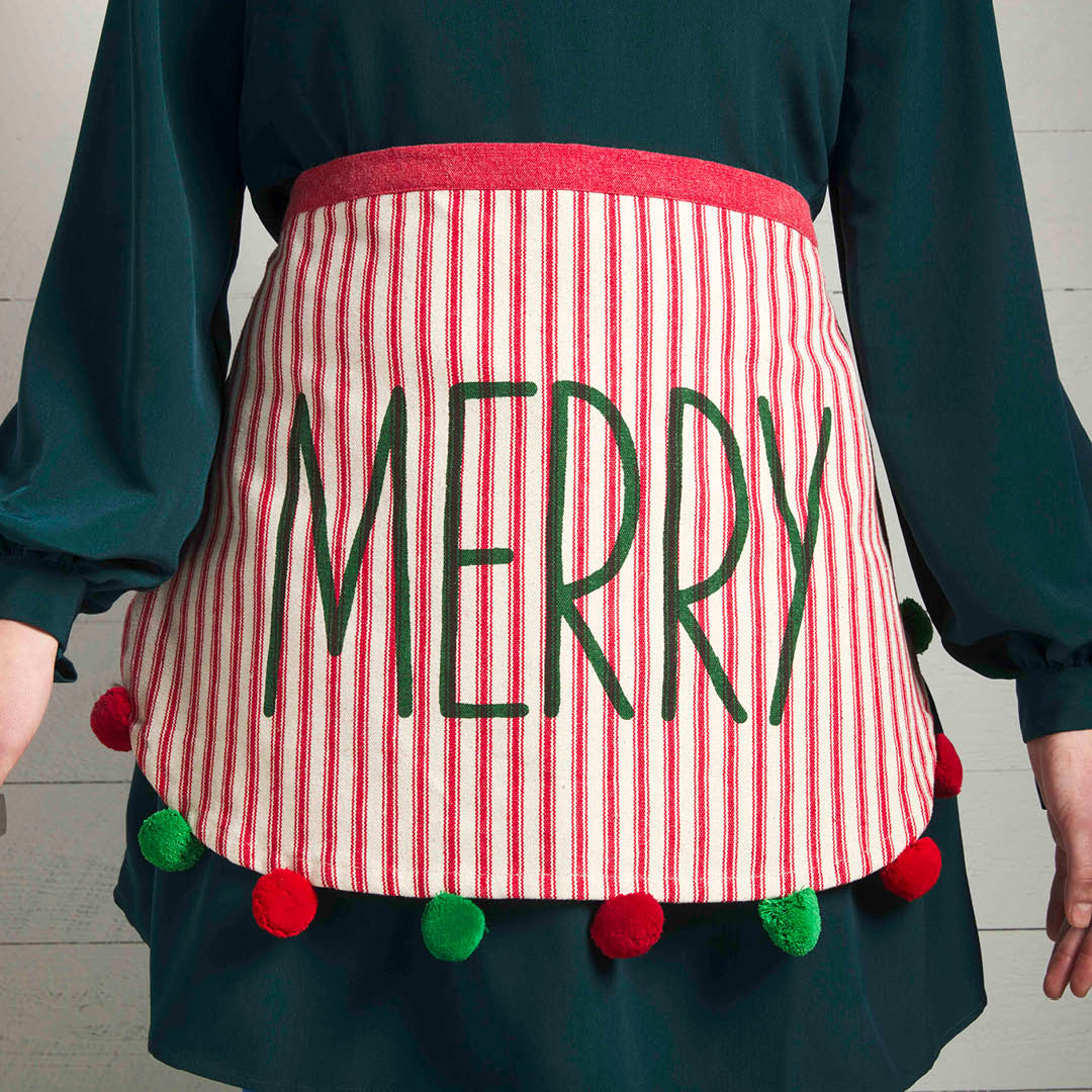 Merry Pom Pom Apron