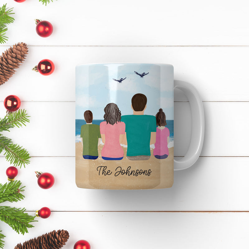 Custom Beach Illustration Mug • Friends or Family