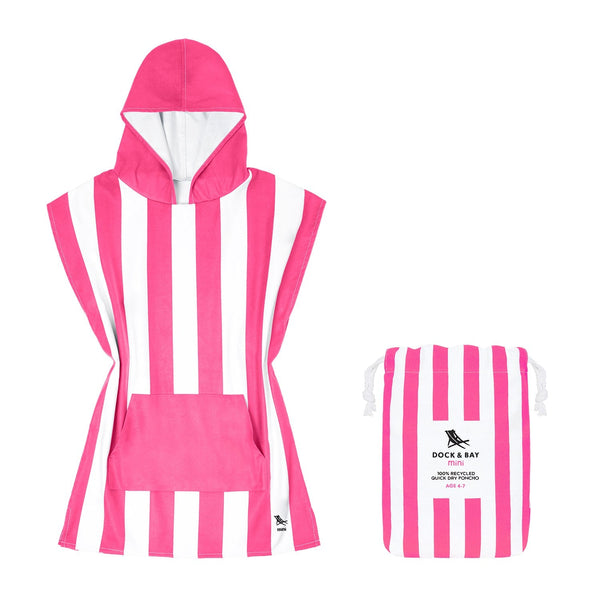 Kids Hooded Poncho Towel • Phi Phi Pink