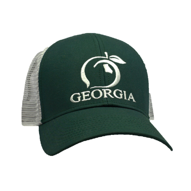 Mesh Back Hat • Peach Logo • Green