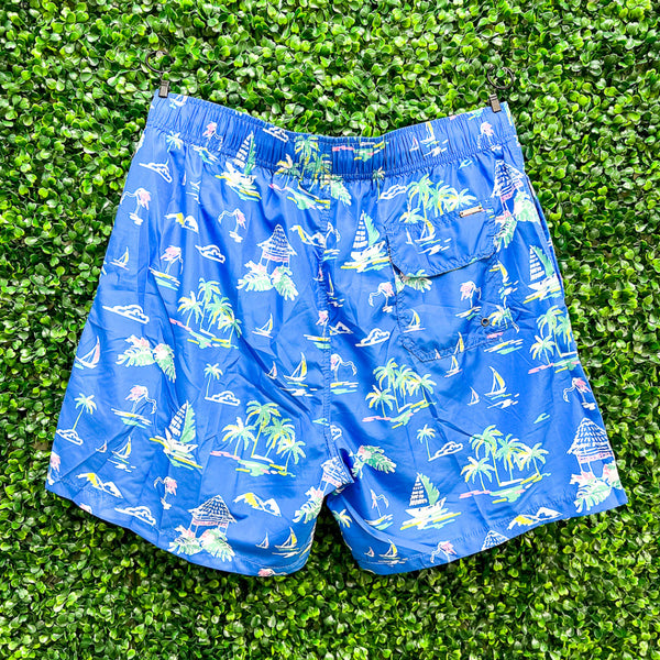 Ponji Swim Shorts • All Over Sailboats