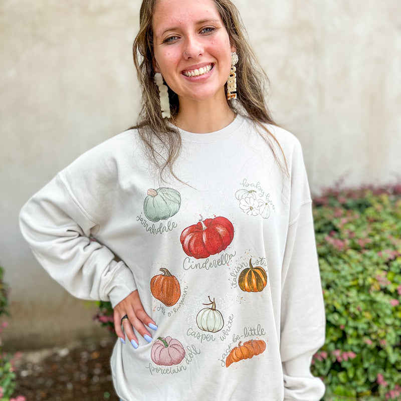 Watercolor Pumpkins Sweatshirt • Cream