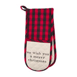Red Holiday Buffalo Check Double Oven Mitt