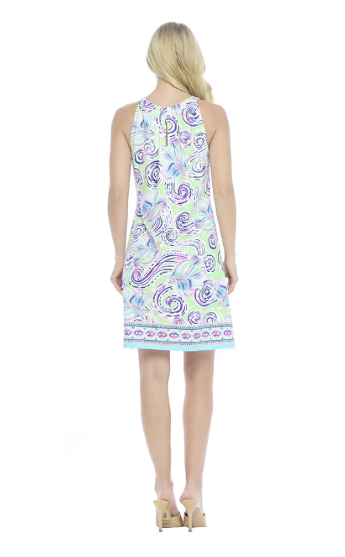 Lucy • Keyhole Shift Dress • Mint Shells