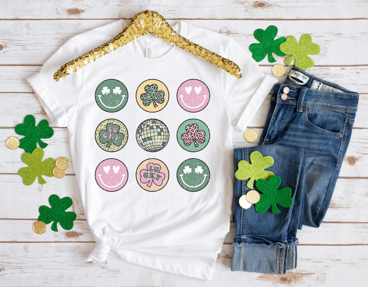 Distressed Smiley Shamrock • Tee