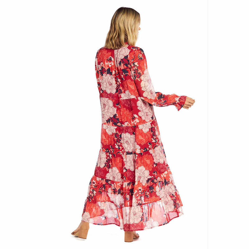 Simone Maxi Dress • Red Floral
