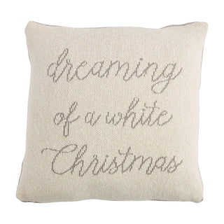 Square White Christmas Pillow • Reversible