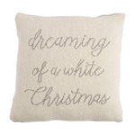 Square White Christmas Pillow • Reversible