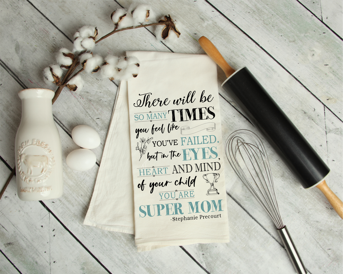 Super Mom Flour Sack Kitchen Handtowel