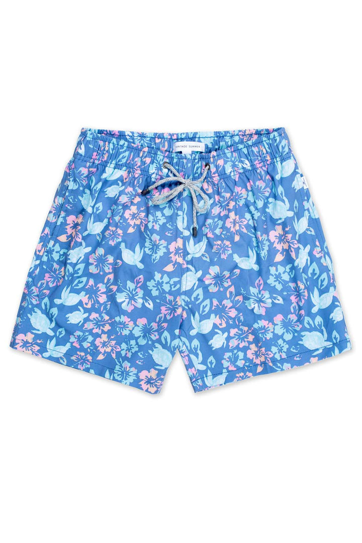 Boy's Swim Shorts • Flower & Turtles