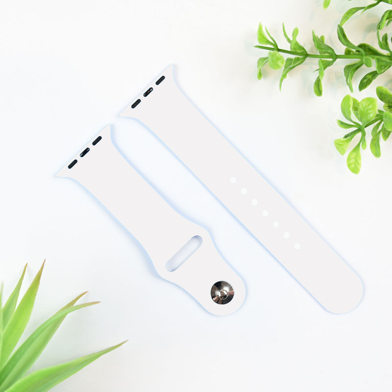 White Silicone Apple Watch Band • Custom Engraved
