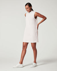 AirEssentials Mock Neck Dress • White Cloud