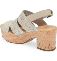 Gayla Raffia Grey Platform Wedge