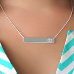 Sterling Silver Bar Necklace 35mm