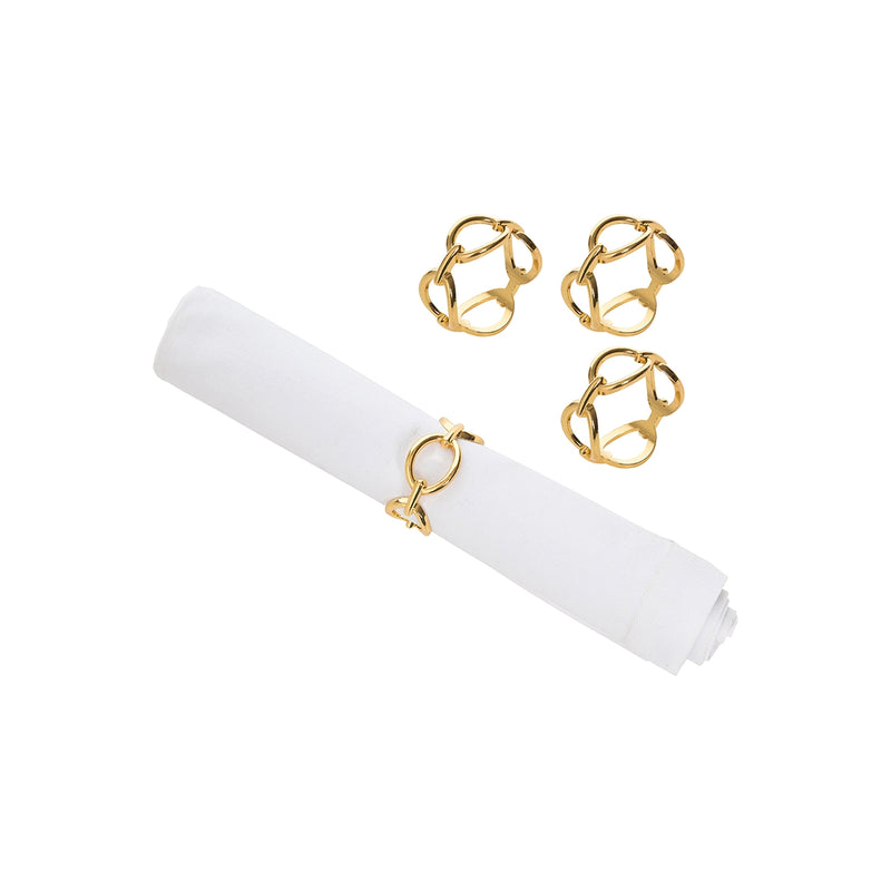 Gold Chain Link Napkin Ring (Set Of 4)