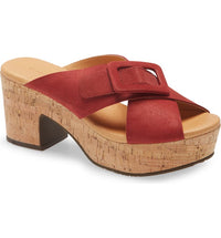 Galaxy Criss Cross Platform Slide Red Nubuck