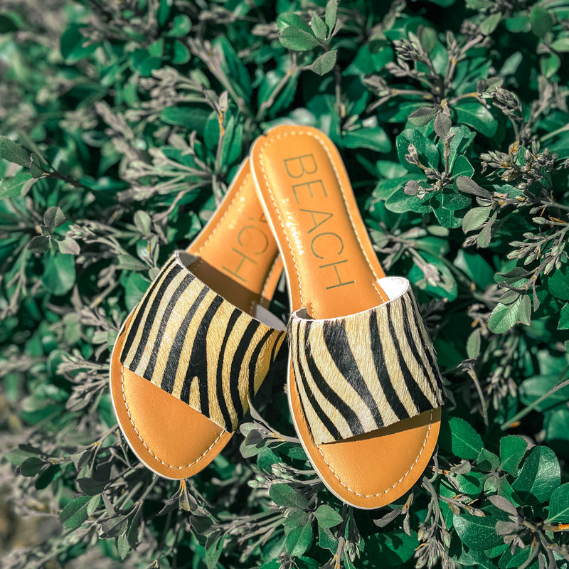 Cabana Slide Sandal • Natural Zebra