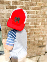 Georgia Raised • Leather Patch Hat • Red