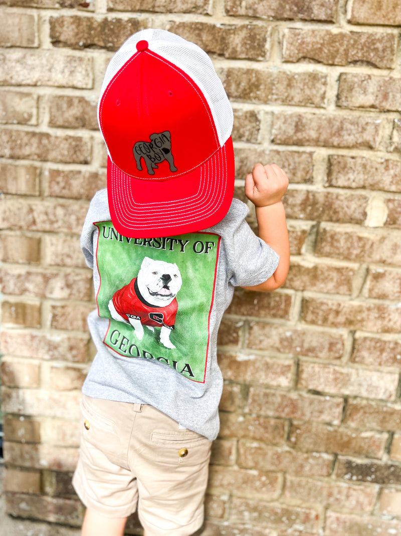 Georgia Boy • Leather Patch Hat • Red