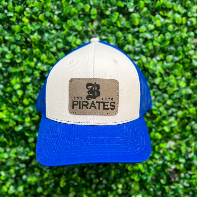 Brunswick High Pirate Leather Patch Hat • Blue