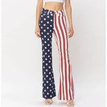 HW American Flag Print Flare Jeans • USA