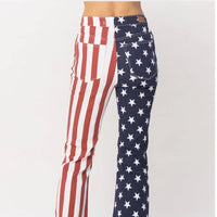 HW American Flag Print Flare Jeans • USA