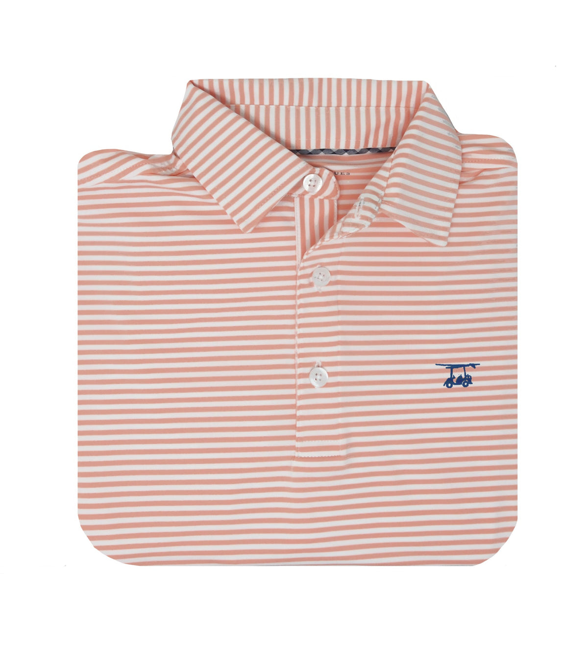 Albatross Polo • Peach + White Stripe