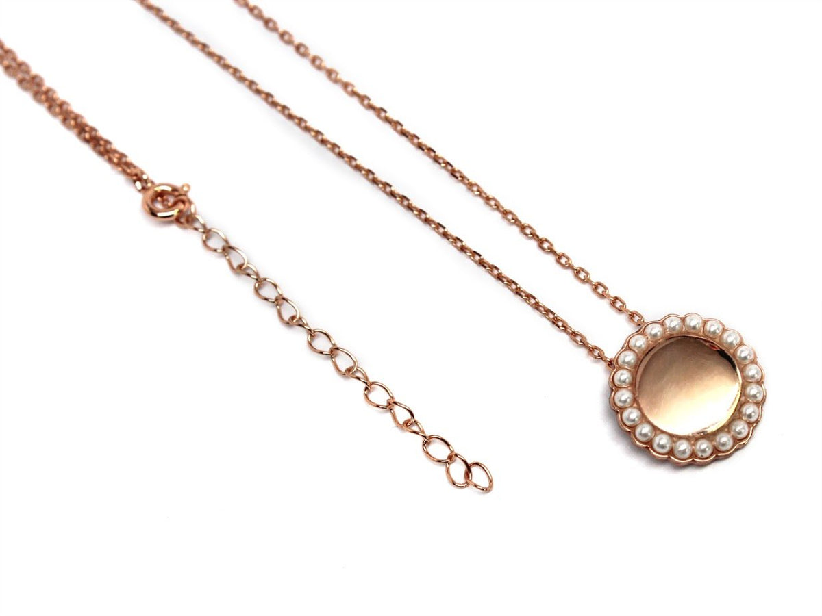 Sterling Silver Round Pearl Pendant Necklace