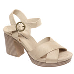 Morgen Criss Cross Suede Wedge • Wheat