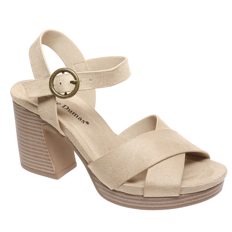 Morgen Criss Cross Suede Wedge • Wheat