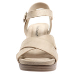 Morgen Criss Cross Suede Wedge • Wheat