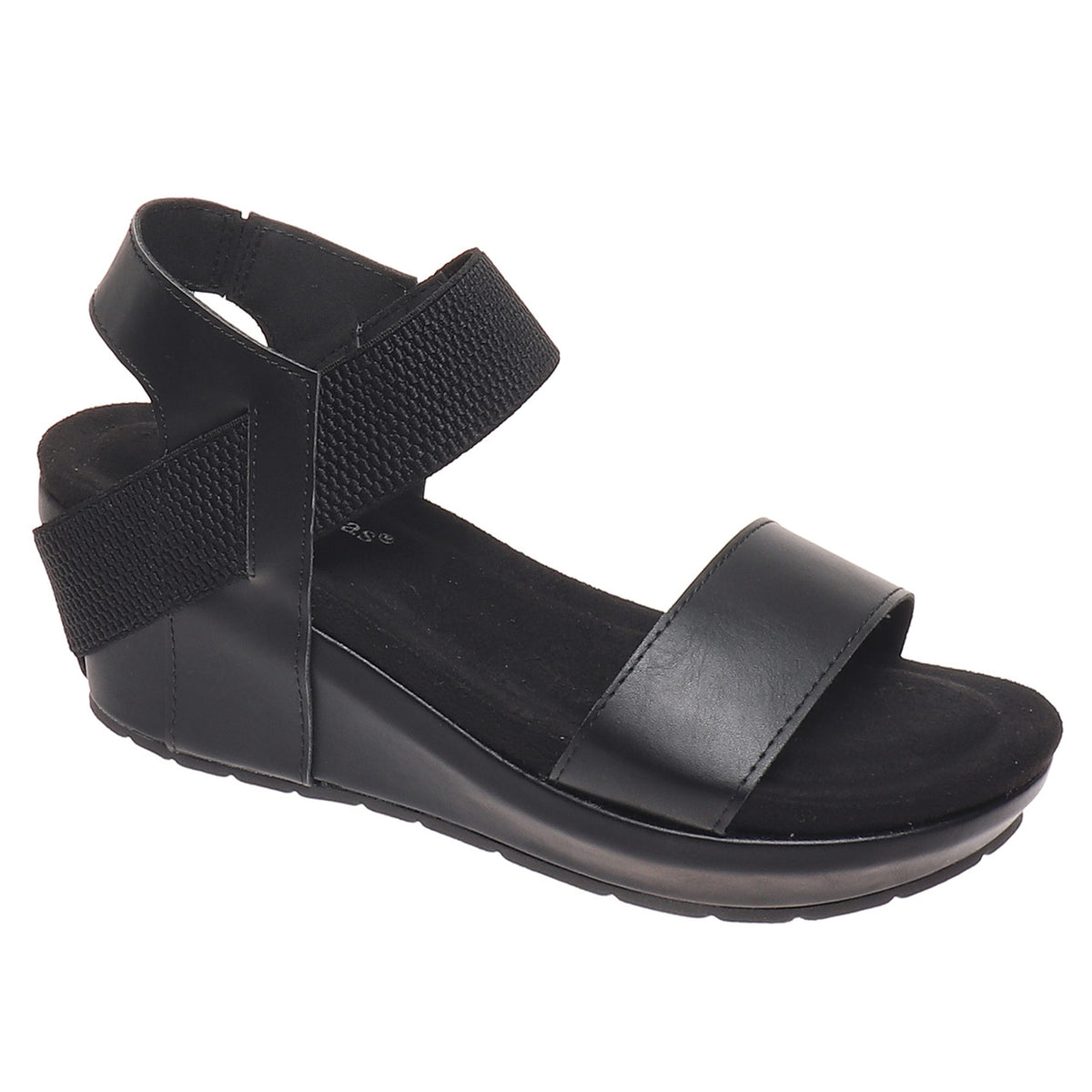 Chantal 21 Mid Wedge Stack • Black