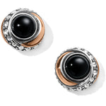 Neptune's Rings Black Agate Button Earrings
