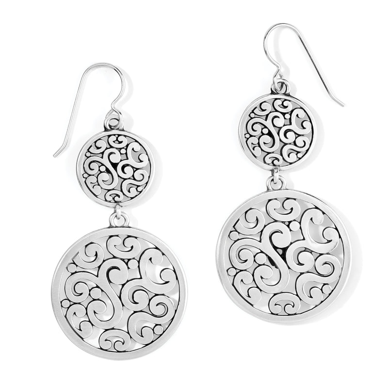 Contempo Medallion Duo French Wire Earrings•Silver