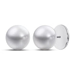 Sterling Silver Engravable Reversible Pearl Back Stud Earrings