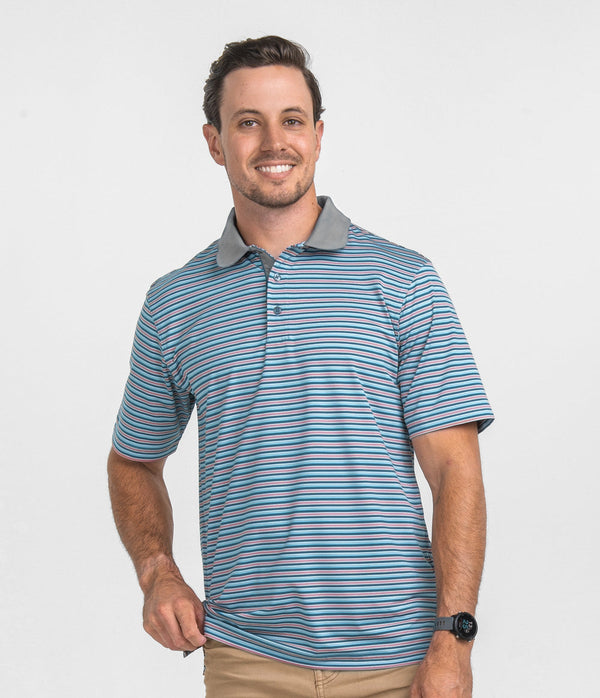 Tucker Stripe Polo • Blue Plum