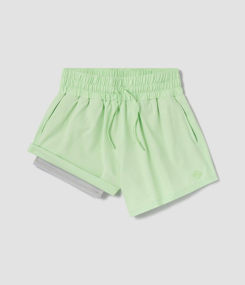 Womens Lined Hybrid Shorts • Vapor Green