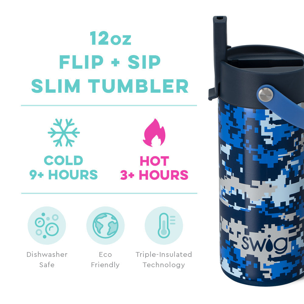 Swig 12 oz. Flip + Sip Slim Tumbler – Freedom An' Whisky