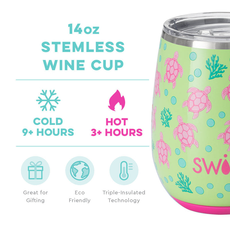 Holiday Swig Life Stemless Wine Glass with Slider Lid 14 oz