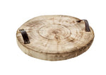 Wood Slice Tray with Handles